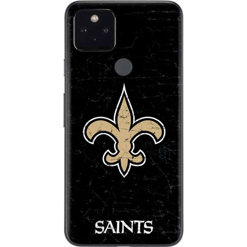 NFL New Orleans Saints Distressed Google Pixel 5a Skin